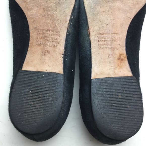 Garnet Hill Signature Black Italian Suede Ballet Flats Size 6.5 - Picture 8 of 11